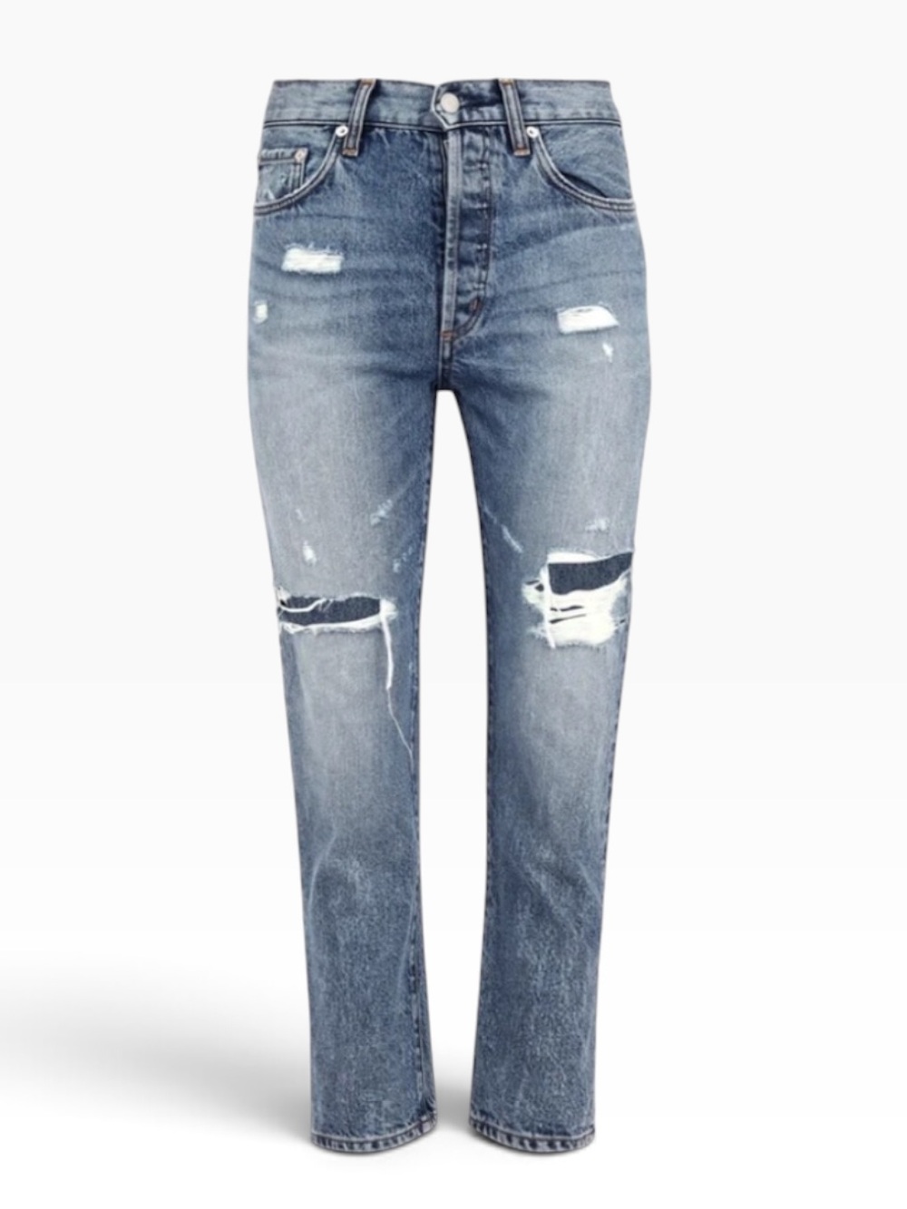 $396 Daily Blue Hype Classic Crop‎ Jean in Tempest Japanese Rigid Denim Jeans